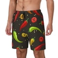 thumbnail image 1 of Goofa Chili2 Printed Men's Swim Trunks Board Shorts Quick Dry Mens Swimming Trunks with Compression Liner,Breathable Fit Hawaii Beach Shorts-Large, 1 of 9