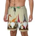 thumbnail image 1 of Goofa Christmas Card With Gnomes Printed Men's Swim Trunks Board Shorts Quick Dry Mens Swimming Trunks with Compression Liner,Breathable Fit Hawaii Beach Shorts-Medium, 1 of 9