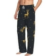 thumbnail image 1 of Goofa Christmas Deers Printed Soft Pajama Pants for Men, Wide Leg Comfy Casual Lounge Yoga Pants-Large, 1 of 9