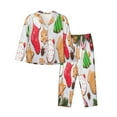 thumbnail image 1 of Goofa Christmas Gingerbread Cookies Printed Women’s 2 Piece Pajama Set Super,Pajamas Women's Long Sleeve Sleepwear Soft Button Down Loungewear Pjs Lounge Set Nightwear-XX-Large, 1 of 9