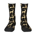 thumbnail image 1 of Goofa Christmas Gold Deers Printed Men's Crew Socks, Soft Durable Breathable Moisture-Wicking with Odor Control Cotton socks, 1 of 9