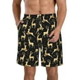 thumbnail image 1 of Goofa Christmas Gold Deers Printed Mens Swim Trunks Summer Quick Dry Short Beach Swimwear Bathing Suits-3X-Large, 1 of 9