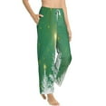 thumbnail image 1 of Goofa Christmas Green Printed Soft Pajama Pants for Women, Wide Leg Comfy Casual Lounge Yoga Pants-XX-Large, 1 of 9