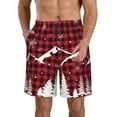 thumbnail image 1 of Goofa Christmas Tree Buffalo Plaid Printed Mens Swim Trunks Summer Quick Dry Short Beach Swimwear Bathing Suits-Small, 1 of 9