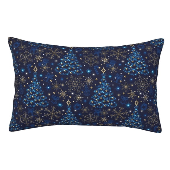 Goofa Christmas Tree Print Plush Throw Pillow Case, Soft Velvet with Hidden Zipper, Decorative Cushion Cover for Sofa, Bed, Car, and Home Décor-14"x20"