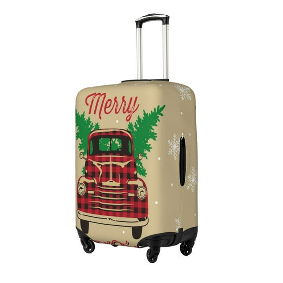 Goofa Christmas Vintage Red Truck Pattern Luggage Covers For Suitcase,Suitcase Cover Protector Fit 18-32 Inch Luggage-