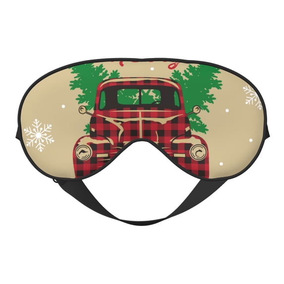 Goofa Christmas Vintage Red Truck Printed Sleep Eye Mask for Men Women, Zero Eye Pressure Sleeping Mask, Light Blocking Night Blindfold, Soft Eye Shade Cover