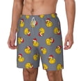 thumbnail image 1 of Goofa Christmas hat duck Printed Men's Swim Trunks Board Shorts Quick Dry Mens Swimming Trunks with Compression Liner,Breathable Fit Hawaii Beach Shorts-Small, 1 of 9