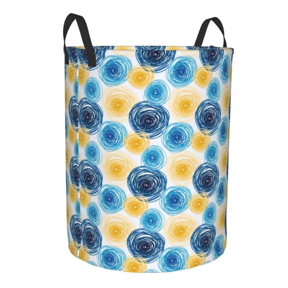 Goofa Circular Printed Circular Hamper,Laundry Basket with Handles,Storage Baskets Foldable,Large Capacity Laundry Hamper-