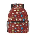 thumbnail image 1 of Goofa Coffee Cups Pattern Comfortable Student Backpack - Ergonomic Design, Durable, Water-Resistant, Multi-Compartment,Travel, and Outdoor Activities, 1 of 1