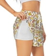 thumbnail image 1 of Goofa Coffee Donuts Printed Women 2 in 1 Running Shorts,Quick Dry Athletic Workout Shorts,High Waisted Athletic Shorts with Liner Pockets-Large, 1 of 9