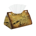 thumbnail image 1 of Goofa Coffee Vintage Pattern Triangle Square Tissue Box Cover, Modern PVC Leathe Facial Paper Holder,Decorative Holder/Organizer for Bathroom Vanity Countertop, 1 of 9