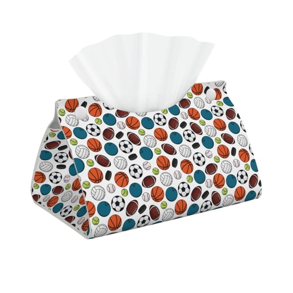 Goofa Color Balls Pattern Triangle Square Tissue Box Cover, Modern PVC Leathe Facial Paper Holder,Decorative Holder/Organizer for Bathroom Vanity Countertop