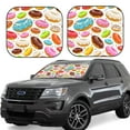 thumbnail image 1 of Goofa Color Donut Pattern 2 Piece Car Windshield Sun Shade Foldable | Front Windshield Shade for Sun, Heat and UV Rays | Sunshade for Car Front Window-, 1 of 7