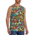 thumbnail image 1 of Goofa Color Summer Printed Men's Sleeveless T-Shirt - Athletic Gym Workout Tank Top for Men - Moisture-Wicking, UPF 30+ Quick-Dry Muscle Tee-XX-Large, 1 of 8