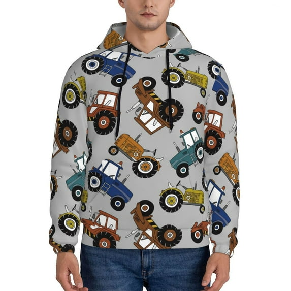 Goofa Color Tractor for Men's Hooded Sweatshirt - Lightweight Pullover Hoodie with Kangaroo Pocket, Perfect for Everyday Wear-X-Large