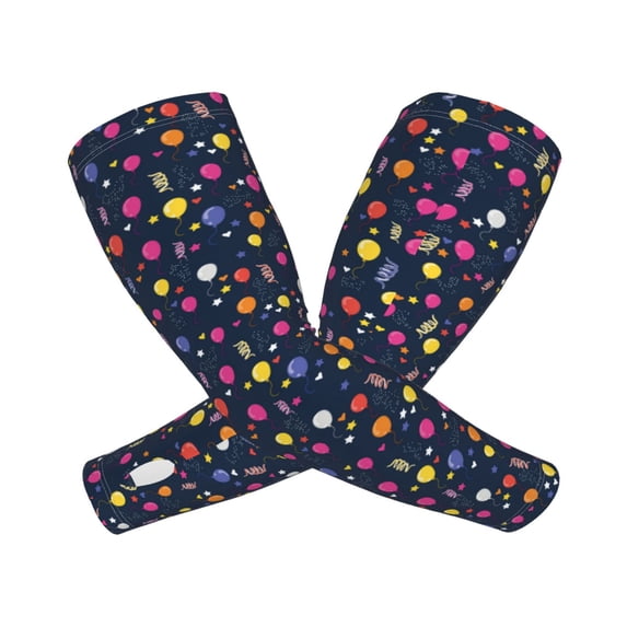 Goofa Colored Balloons Pattern UV Sun Protection Arm Sleeves, UPF 50 Sports Cooling Arm Compression Sleeves for Men Women Teenager