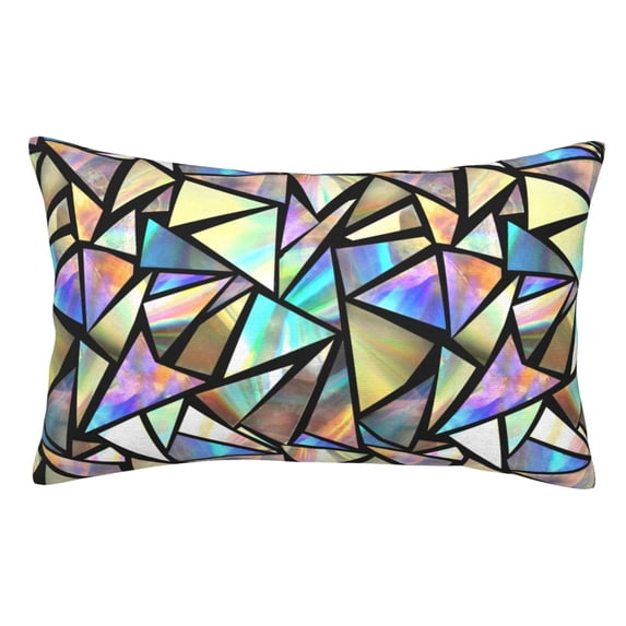 Goofa Colored Glass Print Plush Throw Pillow Case, Soft Velvet with Hidden Zipper, Decorative Cushion Cover for Sofa, Bed, Car, and Home Décor-16"x24"