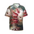 thumbnail image 1 of Goofa Colorful Axolotl Underwater Hawaiian Shirt for Men, Unisex Summer Beach Casual Short Sleeve Button Down Shirts,Aloha Tropical Floral print shirt-Medium, 1 of 9
