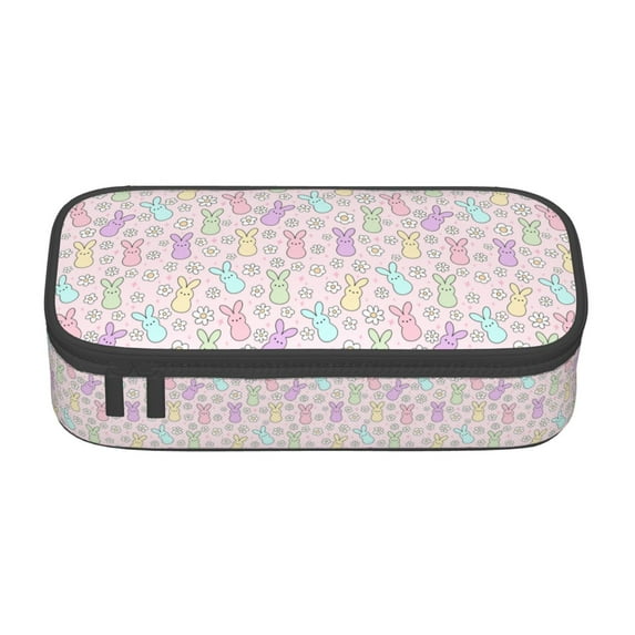 Goofa Colorful Bunny Pattern Pencil Case, Multi- Slot Pencil Pouch, Portable Pencil Bag, Pen Case for& Office