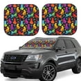thumbnail image 1 of Goofa Colorful Cats Pattern 2 Piece Car Windshield Sun Shade Foldable | Front Windshield Shade for Sun, Heat and UV Rays | Sunshade for Car Front Window-, 1 of 7