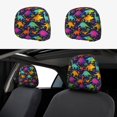 thumbnail image 1 of Goofa Colorful Dinosaur Pattern 2 PCS Car Headrest Cover, Headrest Protector,Universal Interior Car Accessories, 1 of 6