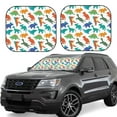 thumbnail image 1 of Goofa Colorful Dinosaur Pattern 2 Piece Car Windshield Sun Shade Foldable | Front Windshield Shade for Sun, Heat and UV Rays | Sunshade for Car Front Window-, 1 of 7