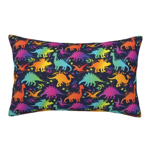Goofa Colorful Dinosaur Pattern Pillow Case – Plush & Soft Cushion Cover, Hypoallergenic Throw Pillow Case for Comfortable Sleep with Envelope Closure-14"x20"