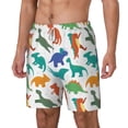 thumbnail image 1 of Goofa Colorful Dinosaur Printed Men's Swim Trunks Board Shorts Quick Dry Mens Swimming Trunks with Compression Liner,Breathable Fit Hawaii Beach Shorts-Large, 1 of 9