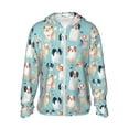 thumbnail image 1 of Goofa Colorful Dog Printed Women's UPF 50+ Sun Protection Hoodie Jacket Lightweight Long Sleeve Sun Shirt for Women with Pocket Hiking Outdoor-, 1 of 9