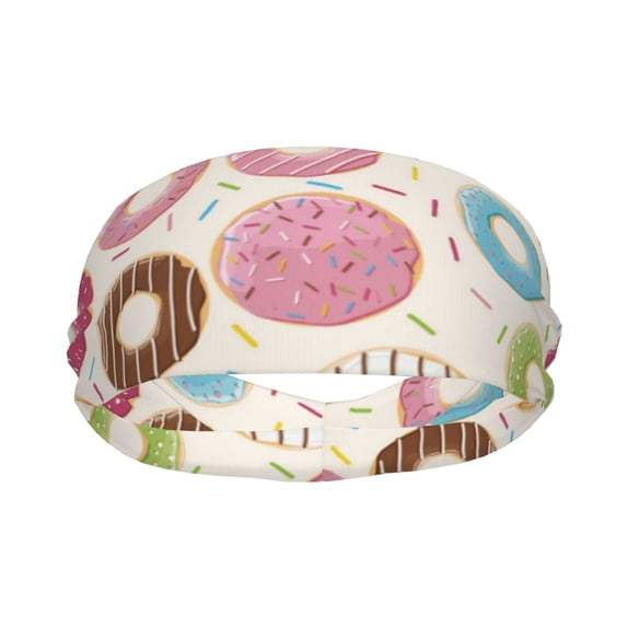 Goofa Colorful Donuts Pattern Sweatbands Sports Headband for Men & Women,Moisture Wicking Athletic headband,Breathable Sweatband,Sports accessories,Workout gear