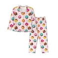 thumbnail image 1 of Goofa Colorful Donuts Printed Women’s 2 Piece Pajama Set Super,Pajamas Women's Long Sleeve Sleepwear Soft Button Down Loungewear Pjs Lounge Set Nightwear-, 1 of 9