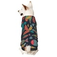 thumbnail image 1 of Goofa Colorful Fish Pattern Small Dog Sweater Hoodies Pet Grey Hooded Soft Fleece Sweatshirts with Pocket Fall Winter Puppy Cat Sweaters Warm Clothes-Large, 1 of 8