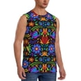 thumbnail image 1 of Goofa Colorful Floral Printed Men's Sleeveless T-Shirt - Athletic Gym Workout Tank Top for Men - Moisture-Wicking, UPF 30+ Quick-Dry Muscle Tee-, 1 of 8
