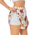 thumbnail image 1 of Goofa Colorful Flower Chickens Printed Women 2 in 1 Running Shorts,Quick Dry Athletic Workout Shorts,High Waisted Athletic Shorts with Liner Pockets-Medium, 1 of 9