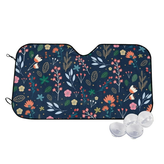 Goofa Colorful Flowers Printed Car Windshield Sunshade,Foldable Reflective Sun Visor,UV Protection Heat Blocker Sunshade,Car Cooling Accessory-Small