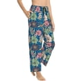 thumbnail image 1 of Goofa Colorful Flowers Printed Soft Pajama Pants for Women, Wide Leg Comfy Casual Lounge Yoga Pants-Small, 1 of 9