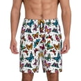 thumbnail image 1 of Goofa Colorful Flying Butterflies Pattern Men's Pajama Short Sleep Shorts Soft Comfortable Breathable Pajamas Shorts with Pockets-Small, 1 of 6