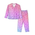 thumbnail image 1 of Goofa Colorful Glitters Printed Women’s 2 Piece Pajama Set Super,Pajamas Women's Long Sleeve Sleepwear Soft Button Down Loungewear Pjs Lounge Set Nightwear-Medium, 1 of 9