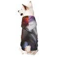 thumbnail image 1 of Goofa Colorful Haired White Horse Pattern Small Dog Sweater Hoodies Pet Grey Hooded Soft Fleece Sweatshirts with Pocket Fall Winter Puppy Cat Sweaters Warm Clothes-Large, 1 of 8