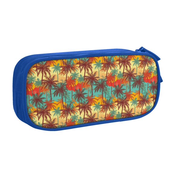 Goofa Colorful Hawaii Palms Pattern Big Capacity Pencil Pen Case Office College Large Storage High Capacity Bag Pouch Holder Box Organizer