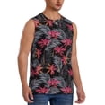 thumbnail image 1 of Goofa Colorful Hawaii Palms Printed Men's Sleeveless T-Shirt - Athletic Gym Workout Tank Top for Men - Moisture-Wicking, UPF 30+ Quick-Dry Muscle Tee-Medium, 1 of 8