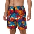 thumbnail image 1 of Goofa Colorful Hawaii Palms Printed Men's Swim Trunks Board Shorts Quick Dry Mens Swimming Trunks with Compression Liner,Breathable Fit Hawaii Beach Shorts-Medium, 1 of 9