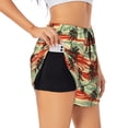 thumbnail image 1 of Goofa Colorful Hawaii Palms Printed Women 2 in 1 Running Shorts,Quick Dry Athletic Workout Shorts,High Waisted Athletic Shorts with Liner Pockets-Small, 1 of 9