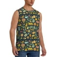 thumbnail image 1 of Goofa Colorful Hippie Printed Men's Sleeveless T-Shirt - Athletic Gym Workout Tank Top for Men - Moisture-Wicking, UPF 30+ Quick-Dry Muscle Tee-Medium, 1 of 8