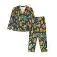 thumbnail image 1 of Goofa Colorful Hippie Printed Women’s 2 Piece Pajama Set Super,Pajamas Women's Long Sleeve Sleepwear Soft Button Down Loungewear Pjs Lounge Set Nightwear-Large, 1 of 9