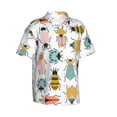 thumbnail image 1 of Goofa Colorful Insects Hawaiian Shirt for Men, Unisex Summer Beach Casual Short Sleeve Button Down Shirts,Aloha Tropical Floral print shirt-, 1 of 9
