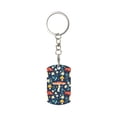 thumbnail image 1 of Goofa Colorful Mushrooms Printed Rectangular Metal Keychain Bag Charm Floral Charm for Purse Keys Metal Keyring Gift for Women Accessories, 1 of 7