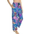 thumbnail image 1 of Goofa Colorful Mushrooms Printed Soft Pajama Pants for Women, Wide Leg Comfy Casual Lounge Yoga Pants-Large, 1 of 9