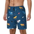 thumbnail image 1 of Goofa Colorful Ocean Shark Printed Men's Swim Trunks Board Shorts Quick Dry Mens Swimming Trunks with Compression Liner,Breathable Fit Hawaii Beach Shorts-Medium, 1 of 9